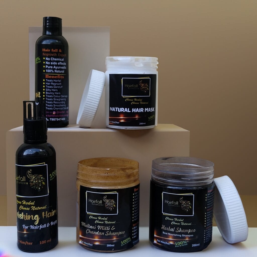 Hairfall Solution’s Hairoil, Clarifying Shampoo, Nourishing Shampo And Hair Mask