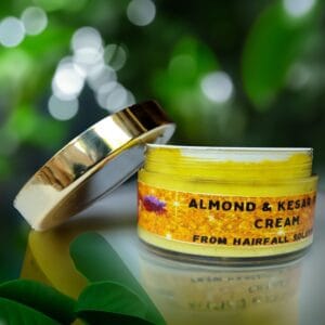 Close-up Texture of Almond Kesar Day Cream by Tera Herbals and Hairfall Solutions™