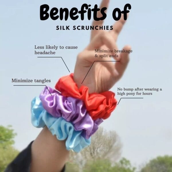 Model Wearing Silk Scrunchie by Tera Herbals and Hairfall Solutions™