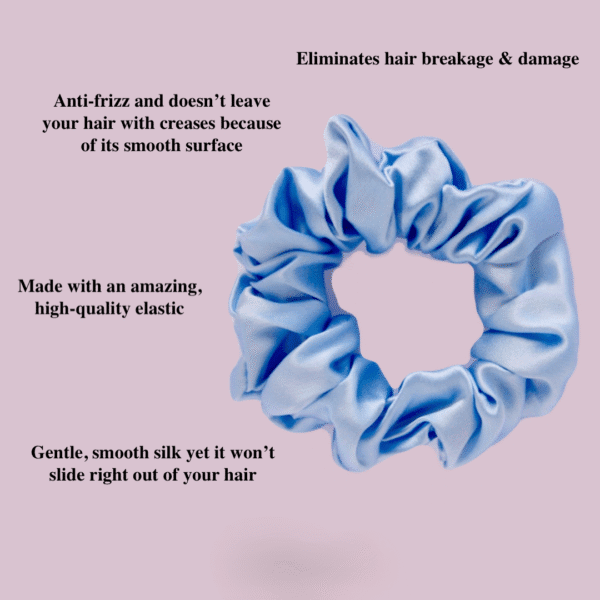Close-Up of Tera Herbals and Hairfall Solutions™ Pure Silk Hair Scrunchie