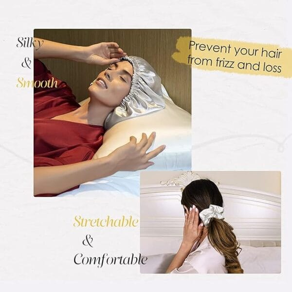 Luxury Packaging of Tera Herbals Silk Bonnet for Night Hair Care Routine