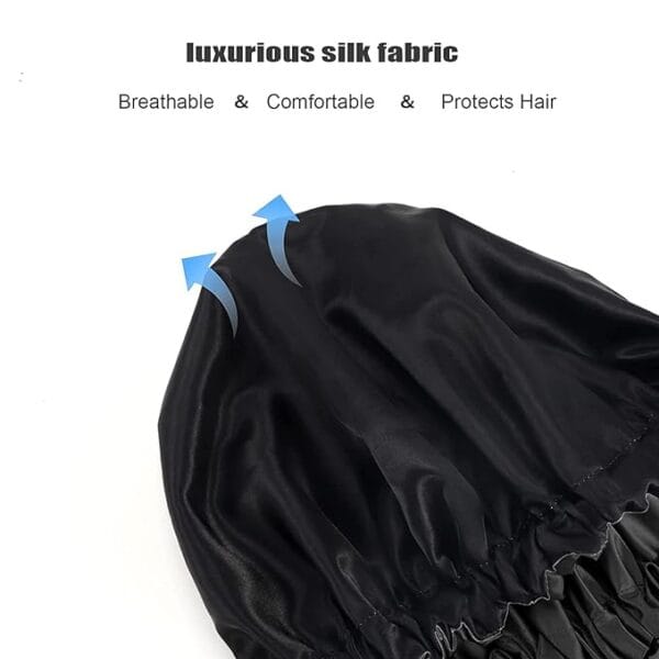 Close-up of Ultra-Soft Silk Bonnet Fabric by Hairfall Solutions™ and Tera Herbals