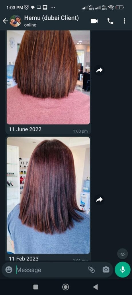 Positive customer testimonial for Tera Herbals and Hairfall Solutions hair fall control and hair regrowth products.
