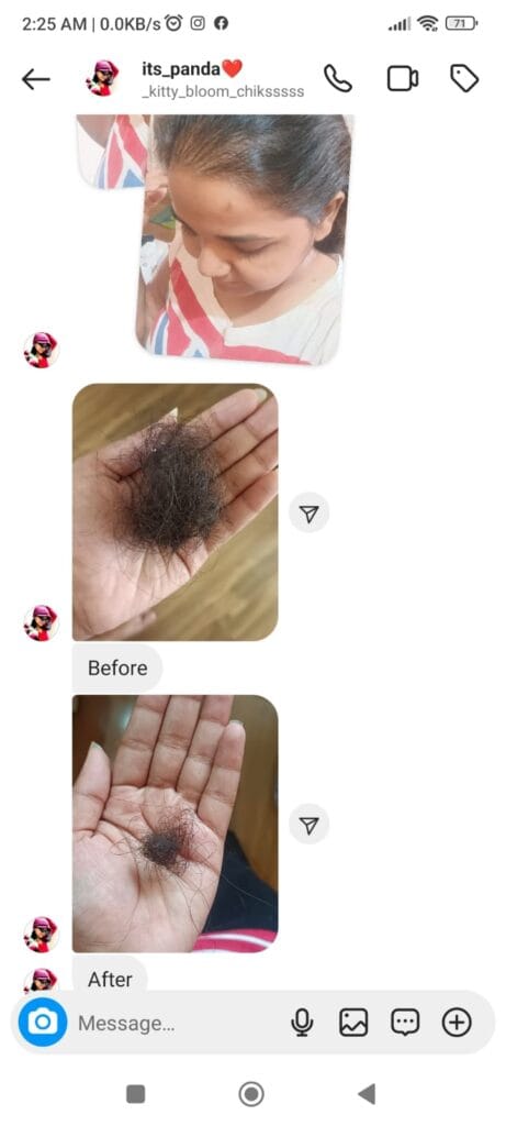 Positive client review for Tera Herbals Hairfall Solutions™ – trusted herbal haircare experience
