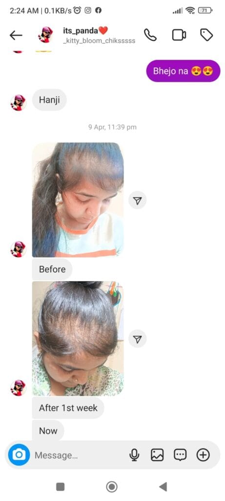 Customer review for Tera Herbals Hairfall Solutions™ – positive feedback on natural haircare results